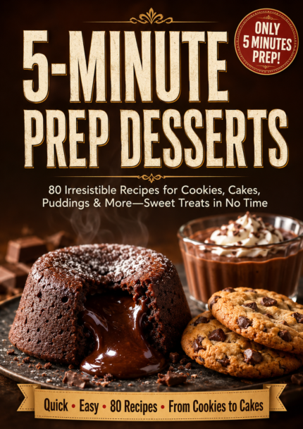 《5-Minute Prep Desserts: 80 Irresistible Recipes for Cookies, Cakes, Puddings & More—Sweet Treats in No Time》
